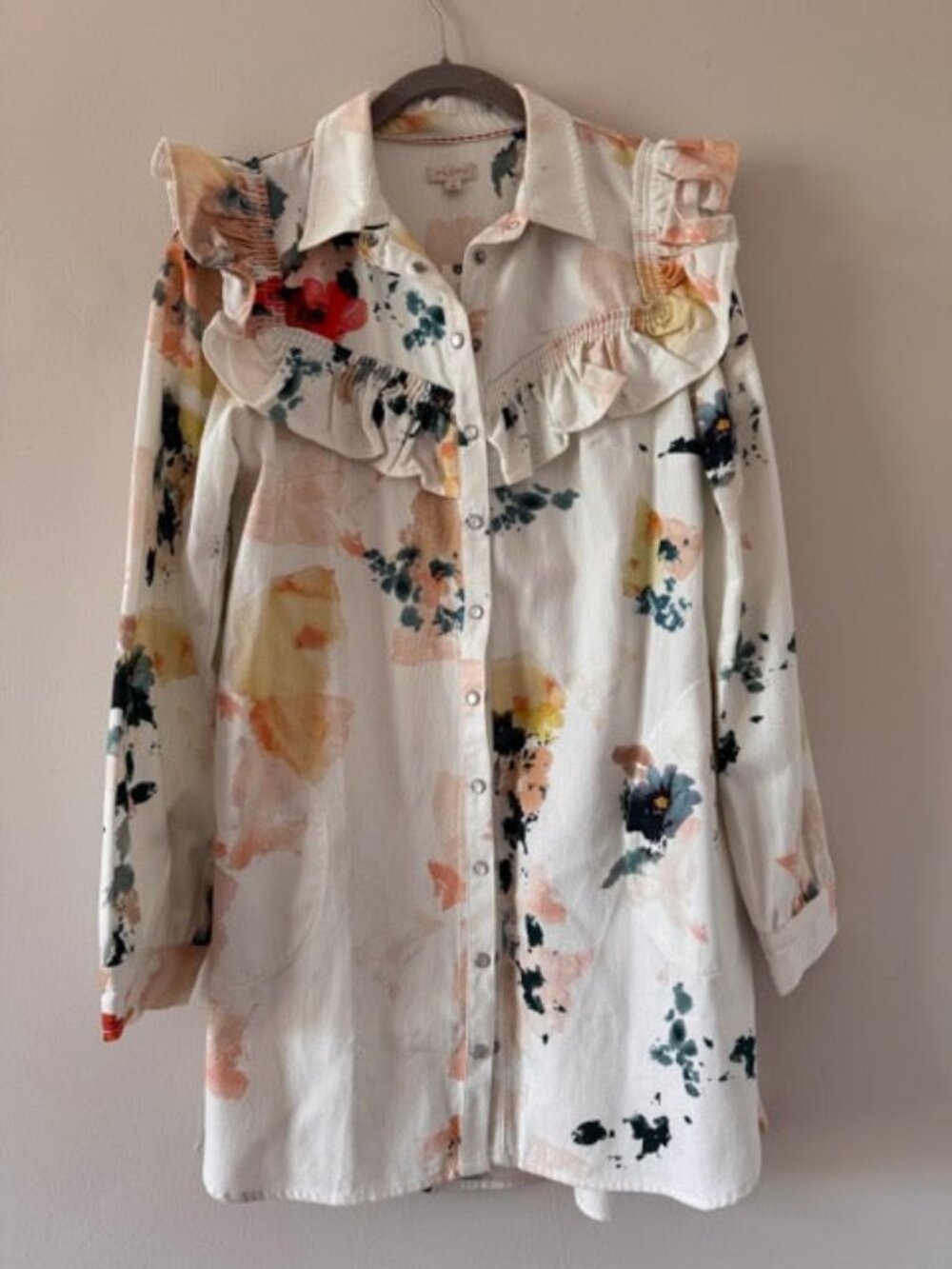 Pilcro Floral Snap Front Shirt Dress NWT